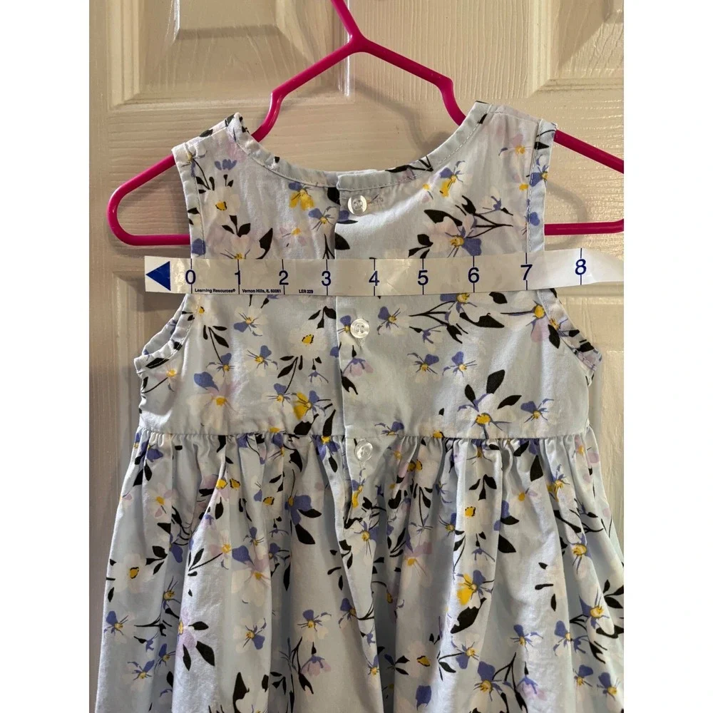 Mini Hop sweet Floral yellow blue baby girl Dress Sleeveless Casual Summer 24 mo